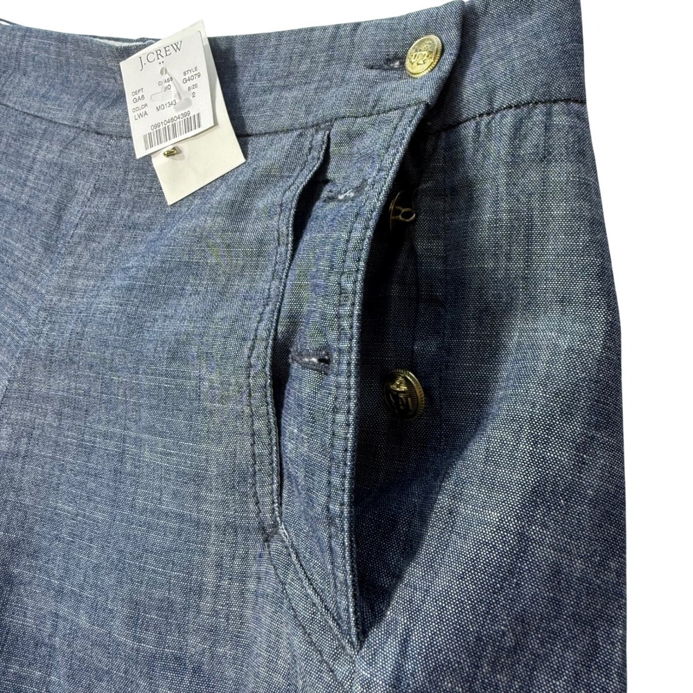 J.Crew Sailor Chambray Shorts Blue Size 2 - Picture 7 of 10